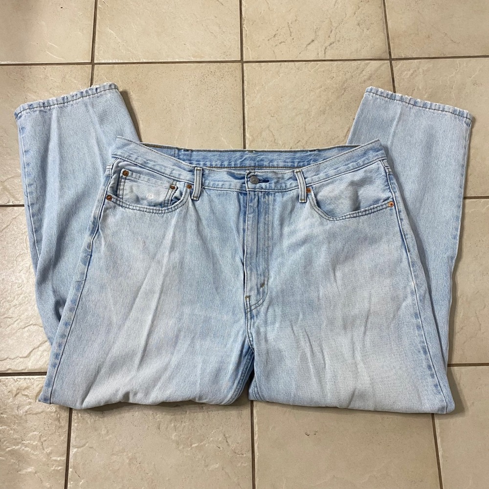 Levi‎ Strauss 550 Relaxed Fit Light Wash Denim Jeans Men's W40 L30